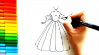 آموزش نقاشی کودکانه - طراحی لباس شاهزاده خانم