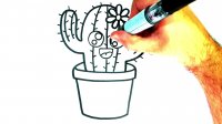آموزش نقاشی کودکان  نقاشی کاکتوس کیوت