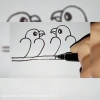 آموزش نقاشی پرنده با اعداد (کلاس دوم )