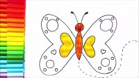آموزش نقاشی کودکانه _ نقاشی آسان پروانه با رنگ آمیزی