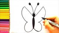 آموزش نقاشی حیوانات | نقاشی کودکانه زیبا | نقاشی پروانه خوشگل