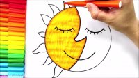 آموزش نقاشی آسان برای کودکان ‌‌| طراحی خورشید و ماه